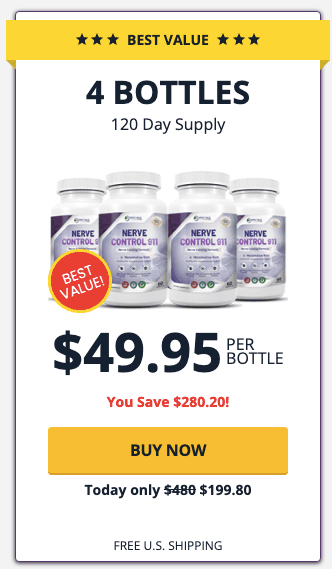 nerve control 911 4 bottles